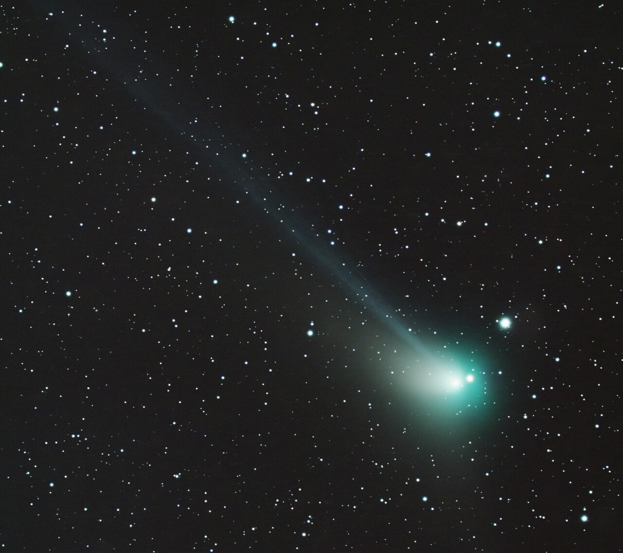 2023년 1월 19일 전라북도 장수군에서 촬영된 ZTF 혜성. 출처 한국천문연구원, 사진 염범석
