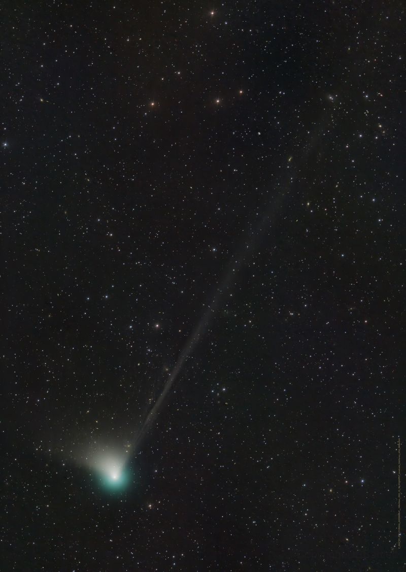 2022년 12월 24일 촬영된 ZTF 혜성. 출처 한국천문연구원, 사진 NASA JPL, Dan Bartlett